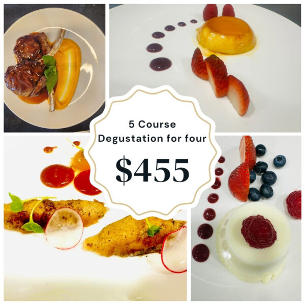 5 Course Degustation for four $455